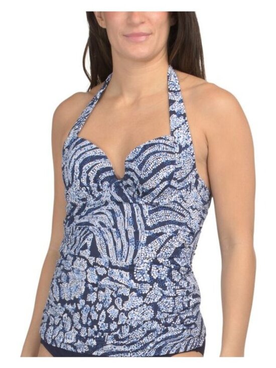 Tommy Bahama Other - Tommy Bahama Womens Blue Halter Tankini Underwire UPF 50 Swimwear Sz S NEW